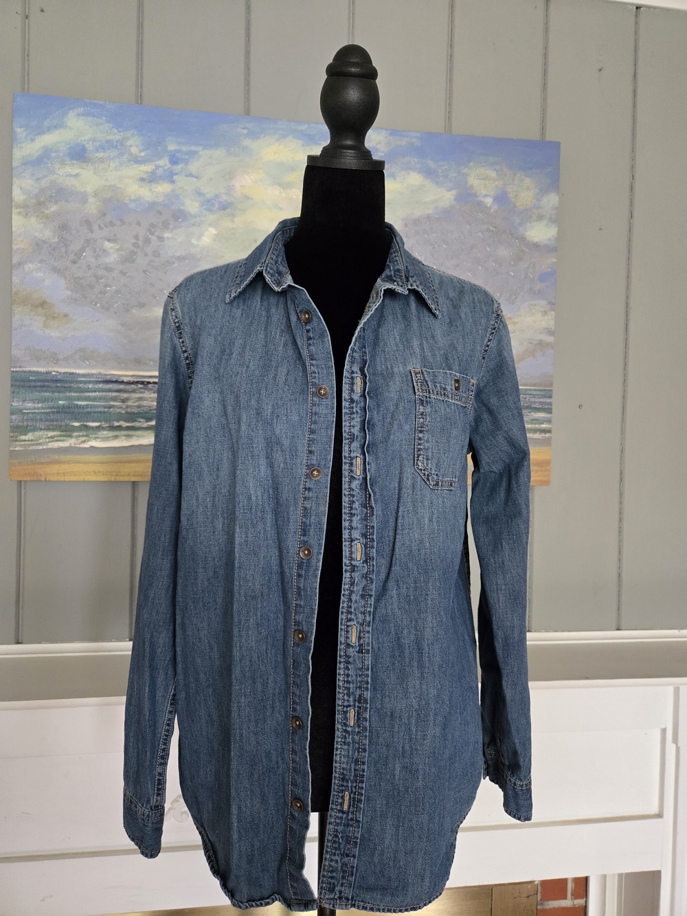 Cherokee Blue Denim Button-Down Shirt